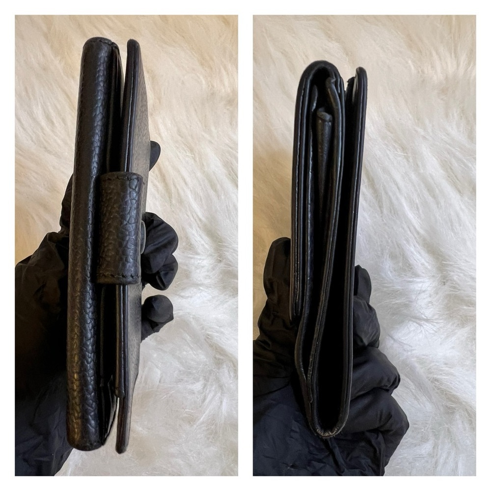 Authentic Chanel Black Caviar Leather Bi-Fold Wallet - Picture 6 of 12
